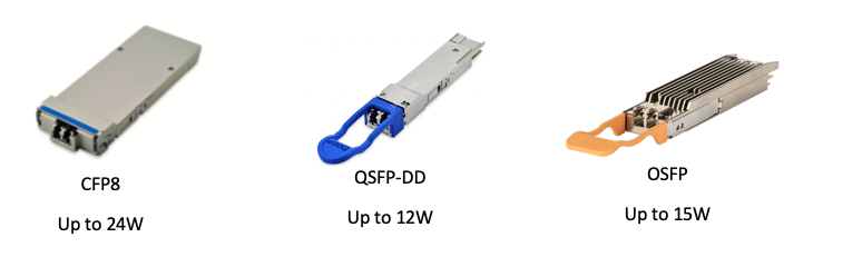 Skylane Optics investigated on the coming trends for 400G transceivers technology and as for 100G application, the 400G transceivers have been developed following 2 main points being high density and low power consumption. 3 main formats are coming on the market, the CFP8, a bit smaller than CFP2, the OSFP having his own thermal management and the QSFP-DD being backward compatible with the current QSFP28.