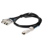 MSA 100GBase-CU QSFP28 to 4xSFP28 Plenum Direct Attach Cable (Passive Twinax, 3m)