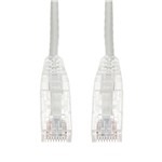 2ft White CAT 6A Slim PVC Ethernet Cable Snagless Clear-Claw TAA RJ-45 M/M