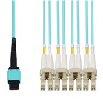 50m MPO/UPC to 4xLC/UPC Duplex Aqua OM4 LSZH 8-Strand Fiber Fanout Cable