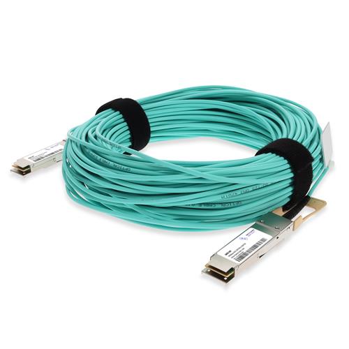 Picture of Extreme Networks® Compatible 100GBase-AOC QSFP28 to QSFP28 Active Optical Cable (850nm, MMF, 20m)