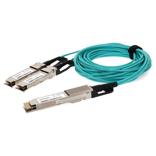Picture of Dell® AOC-Q28DD-2Q28-100G-5M Compatible 200GBase-AOC QSFP28-DD to 2xQSFP28 Active Optical Cable (850nm, MMF, 5m)