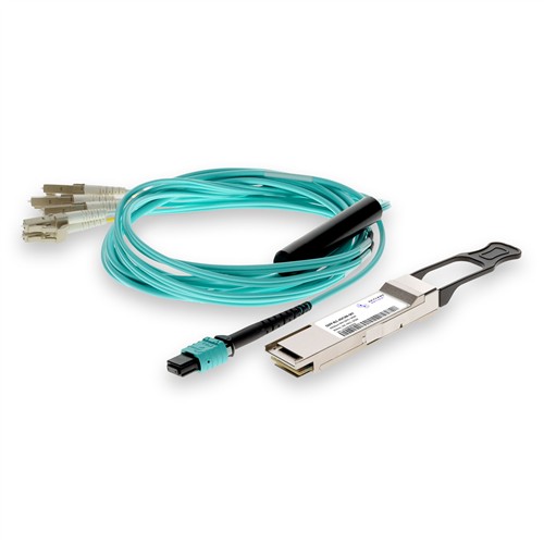 Picture of Cisco® QSFP-40G-SR4-S Compatible 40GBase-SR4 QSFP Transceiver with 3m breakout (MMF, 850nm, 3m)