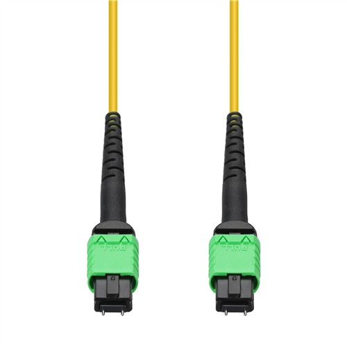 Picture of 15m MPO/APC (Male) to MPO/APC (Male) Yellow OS2 OFNR (Riser-Rated) 16-Strand SMF Fiber Patch Cable
