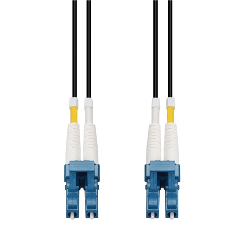 Picture of 45m LC to LC Black OS2 Simplex OFNR (Riser-Rated) SMF Armored Outdoor Fiber Patch Cable