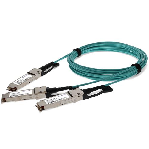 Picture of Arista Networks® A-Q200-Q200-3M to Mellanox® MFS1S50-H003V Compatible 200GBase-AOC QSFP56 to 2xQSFP56 Active Optical Cable (850nm, MMF, 3m, LSZH)